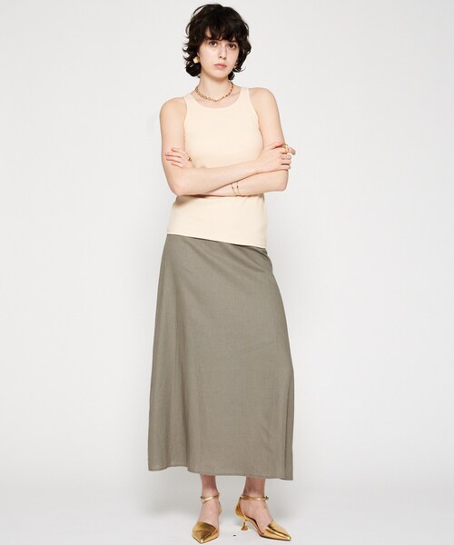 cloenc（クロエンス）の「【カップ付き】リブテレコタンクトップ（タンクトップ・レディース・ナチュラル/ブラック/ホワイト・02）」の7枚目の写真