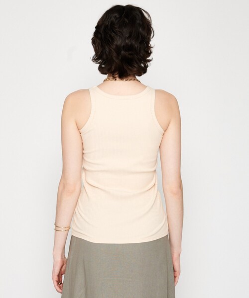 cloenc（クロエンス）の「【カップ付き】リブテレコタンクトップ（タンクトップ・レディース・ナチュラル/ブラック/ホワイト・02）」の9枚目の写真