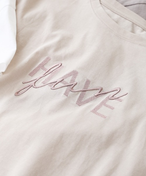Bab（バブ）の「ロゴ刺繍デザイン半袖Ｔシャツ（Tシャツ/カットソー・レディース・ライトグレー/ブラック/グレイッシュベージュ/オフホワイト・M）」の11枚目の写真