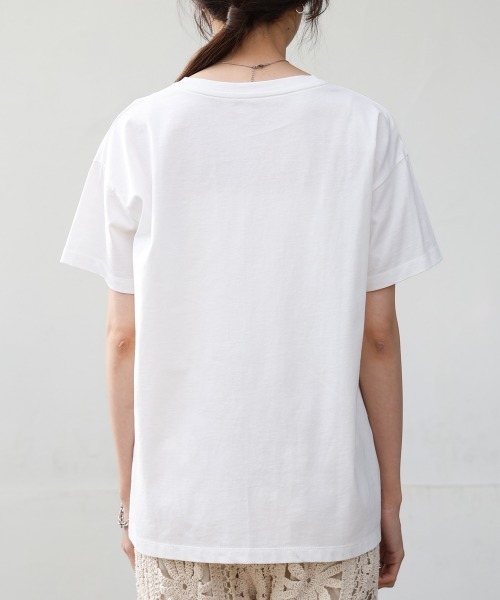 Bab（バブ）の「ロゴ刺繍デザイン半袖Ｔシャツ（Tシャツ/カットソー・レディース・ライトグレー/ブラック/グレイッシュベージュ/オフホワイト・M）」の13枚目の写真