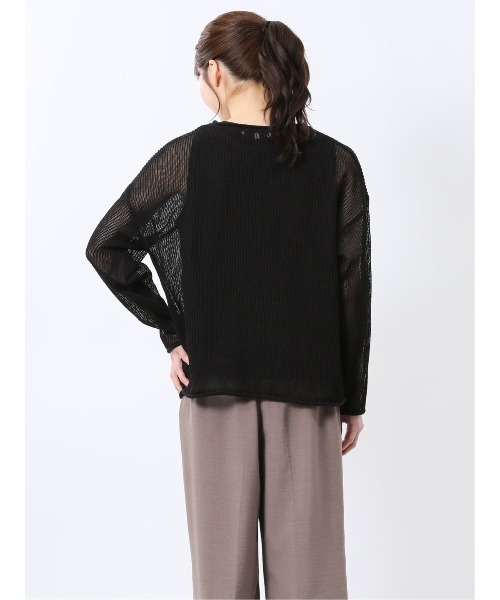 m.f.editorial(エムエフエディトリアル)の「【アンサンブル】m.f.エディトリアル レディース メッシュニット&タンクトップ アンサンブル(アンサンブル・レディース・グレー系その他2/ブラック/ベージュ・MEDIUM/LARGE)」の14枚目の写真
