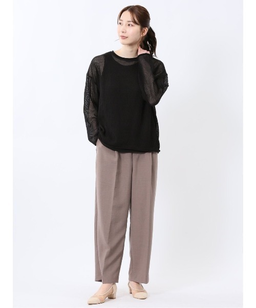 m.f.editorial(エムエフエディトリアル)の「【アンサンブル】m.f.エディトリアル レディース メッシュニット&タンクトップ アンサンブル(アンサンブル・レディース・グレー系その他2/ブラック/ベージュ・MEDIUM/LARGE)」の16枚目の写真
