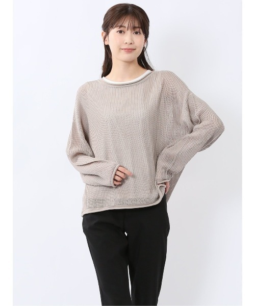m.f.editorial(エムエフエディトリアル)の「【アンサンブル】m.f.エディトリアル レディース メッシュニット&タンクトップ アンサンブル(アンサンブル・レディース・グレー系その他2/ブラック/ベージュ・MEDIUM/LARGE)」の6枚目の写真