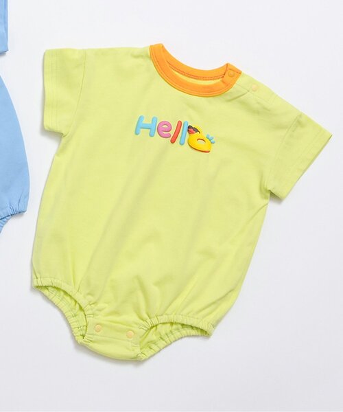 BREEZE(ブリーズ)の「【Bpop】カラフルモチーフボディオール(ロンパース・キッズ・サックスブルー/イエロー・80/70)」の2枚目の写真