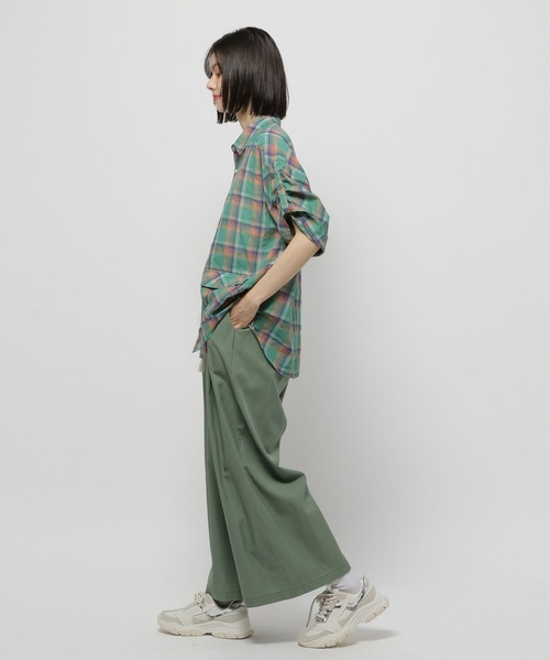 定価2.09万 リネンチェックコンビカットソー ブラック 異素材 春夏トップス チェック柄異素材使いTシャツ - ベルーナ【公式】