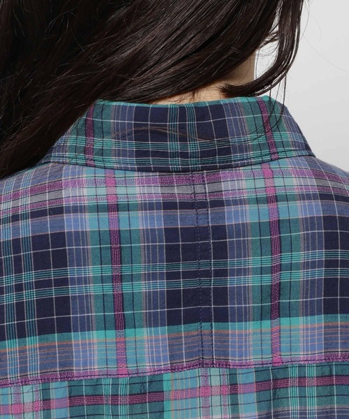 ニコアンドbewithMMisayo カラフルチェックシャツブルーチェック新品 ニコアンドbe with MMisayo カラフルチェックシャツブルーチェック新品