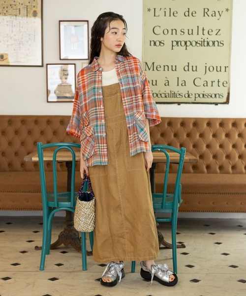 niko and（ニコアンド）の「リネン混サッカーチェックシャツ