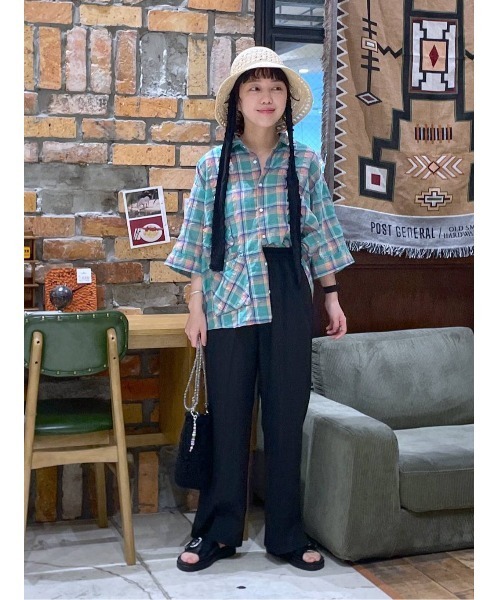 みずページ niko and ｜リネン混サッカーチェックシャツ | Rakuten