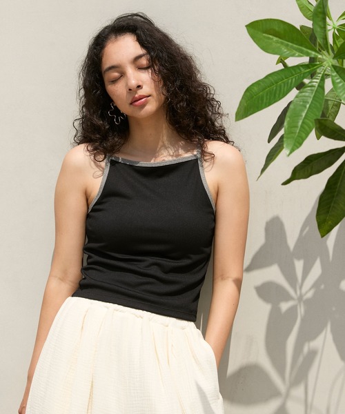 Stroove(ストルーヴ)の「American sleeve camisole with cups / 水陸両用 カップ付き アメリカンスリーブ キャミソール(キャミソール・レディース・オフホワイト/ブラウン/ブラック系・FREE)」の3枚目の写真