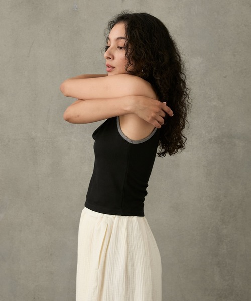 Stroove(ストルーヴ)の「American sleeve camisole with cups / 水陸両用 カップ付き アメリカンスリーブ キャミソール(キャミソール・レディース・オフホワイト/ブラウン/ブラック系・FREE)」の14枚目の写真