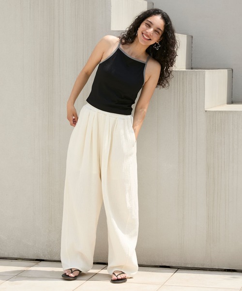 Stroove(ストルーヴ)の「American sleeve camisole with cups / 水陸両用 カップ付き アメリカンスリーブ キャミソール(キャミソール・レディース・オフホワイト/ブラウン/ブラック系・FREE)」の16枚目の写真