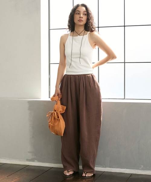 MARSのキャミソール Drawstring Flower Motif Camisole/ドローストリングフラワー
