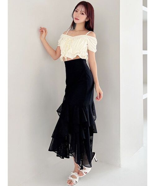 RESEXXY(リゼクシー)の「メッシュラッフルスカート(スカート・レディース・ピンク/ブラック/ホワイト・FREE)」の22枚目の写真