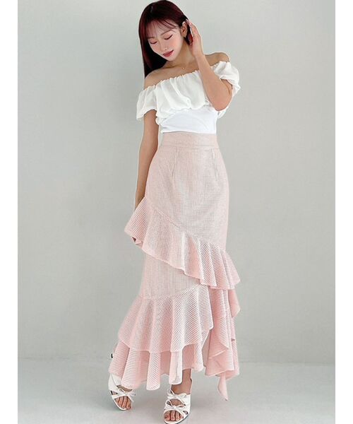 RESEXXY(リゼクシー)の「メッシュラッフルスカート(スカート・レディース・ピンク/ブラック/ホワイト・FREE)」の19枚目の写真