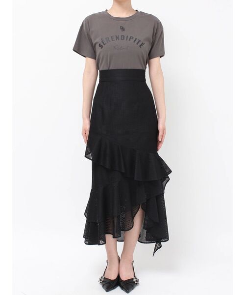 RESEXXY(リゼクシー)の「メッシュラッフルスカート(スカート・レディース・ピンク/ブラック/ホワイト・FREE)」の5枚目の写真