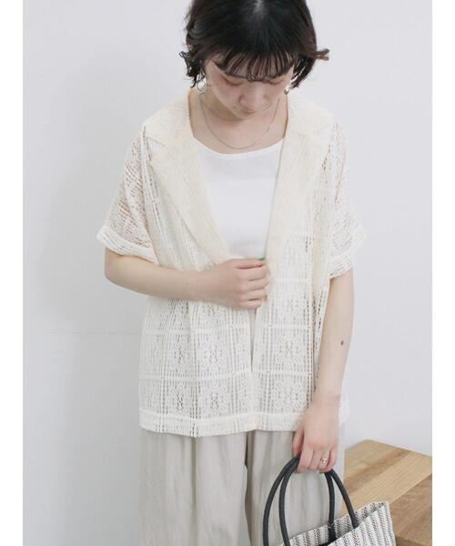 Samansa Mos2 blue(サマンサモスモスブルー)の「前後2wayモチーフレースタンク(Tシャツ/カットソー・レディース・イエロー/ブラック/オフホワイト・F)」の6枚目の写真