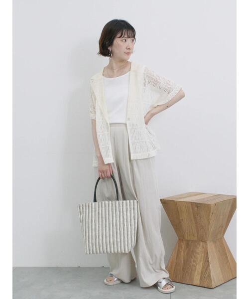 Samansa Mos2 blue(サマンサモスモスブルー)の「前後2wayモチーフレースタンク(Tシャツ/カットソー・レディース・イエロー/ブラック/オフホワイト・F)」の7枚目の写真