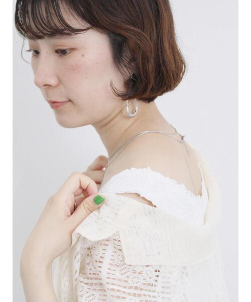 Samansa Mos2 blue(サマンサモスモスブルー)の「前後2wayモチーフレースタンク(Tシャツ/カットソー・レディース・イエロー/ブラック/オフホワイト・F)」の10枚目の写真