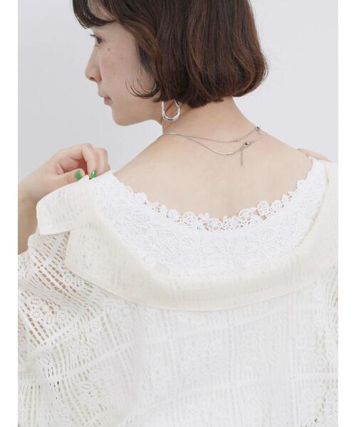 Samansa Mos2 blue(サマンサモスモスブルー)の「前後2wayモチーフレースタンク(Tシャツ/カットソー・レディース・イエロー/ブラック/オフホワイト・F)」の11枚目の写真