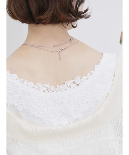 Samansa Mos2 blue(サマンサモスモスブルー)の「前後2wayモチーフレースタンク(Tシャツ/カットソー・レディース・イエロー/ブラック/オフホワイト・F)」の13枚目の写真