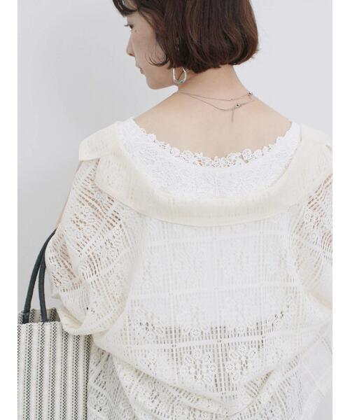 Samansa Mos2 blue(サマンサモスモスブルー)の「前後2wayモチーフレースタンク(Tシャツ/カットソー・レディース・イエロー/ブラック/オフホワイト・F)」の14枚目の写真