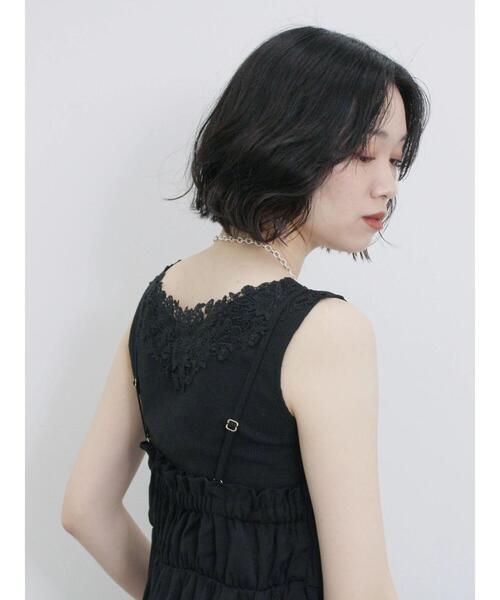 Samansa Mos2 blue(サマンサモスモスブルー)の「前後2wayモチーフレースタンク(Tシャツ/カットソー・レディース・イエロー/ブラック/オフホワイト・F)」の22枚目の写真