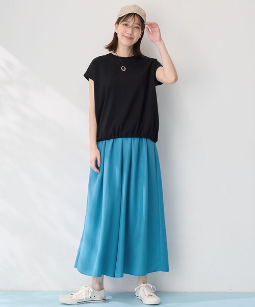 ANY(エニィ)の「シルケットスムースドロストTシャツ(Tシャツ/カットソー・レディース・ホワイト系/ブラック系/ダークブラウン系・F)」の16枚目の写真