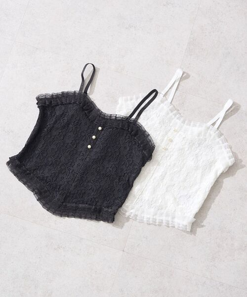 earth music&ecology（アースミュージックアンドエコロジー）の「コルセットライクキャミソール（キャミソール・レディース・ブラック/オフホワイト・S/M）」の3枚目の写真