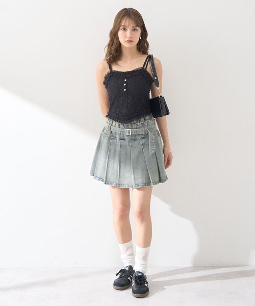 earth music&ecology（アースミュージックアンドエコロジー）の「コルセットライクキャミソール（キャミソール・レディース・ブラック/オフホワイト・S/M）」の7枚目の写真