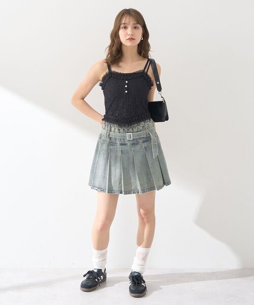 earth music&ecology（アースミュージックアンドエコロジー）の「コルセットライクキャミソール（キャミソール・レディース・ブラック/オフホワイト・S/M）」の8枚目の写真