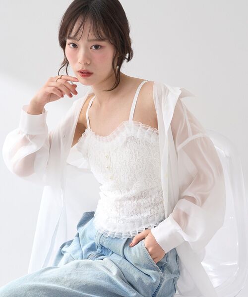 earth music&ecology（アースミュージックアンドエコロジー）の「コルセットライクキャミソール（キャミソール・レディース・ブラック/オフホワイト・S/M）」の9枚目の写真