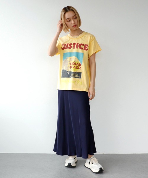 Three Four Time（ｽﾘｰﾌｫｰﾀｲﾑ）の「キュプラフレアスカート（スカート・レディース・ネイビー/ピンク・FREE）」の20枚目の写真