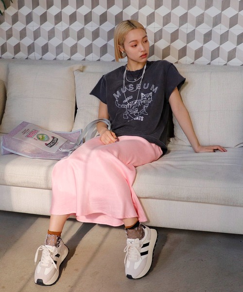 Three Four Time（ｽﾘｰﾌｫｰﾀｲﾑ）の「キュプラフレアスカート（スカート・レディース・ネイビー/ピンク・FREE）」の22枚目の写真