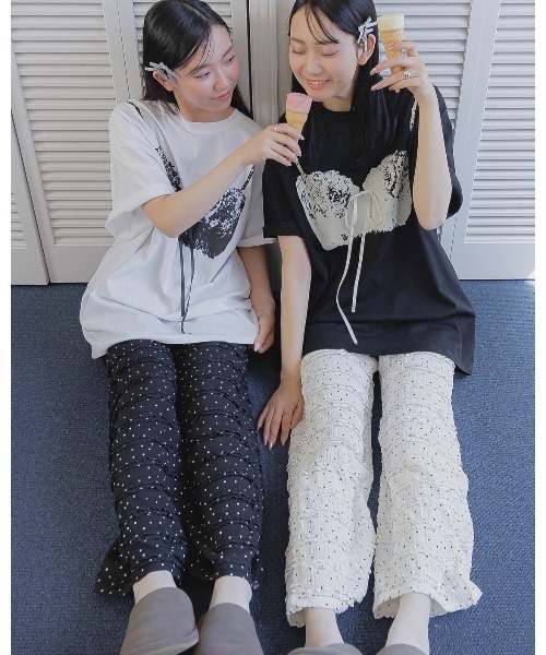 3.3 Field Trip （3.3フィールドトリップ）の「3.3 Field Trip／フリルレースパンツ（その他パンツ・レディース・ホワイト/ブラック系その他/ホワイト系その他/ブラック・FREE）」の3枚目の写真