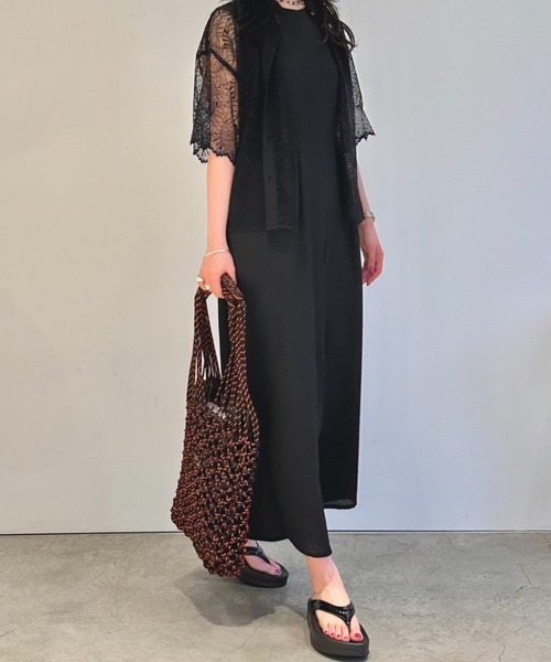 LOVELESS（ラブレス）の「エージングドビーサロペット（サロペット/オーバーオール・レディース・パープル系その他5/ブラック/オフホワイト・36）」の8枚目の写真