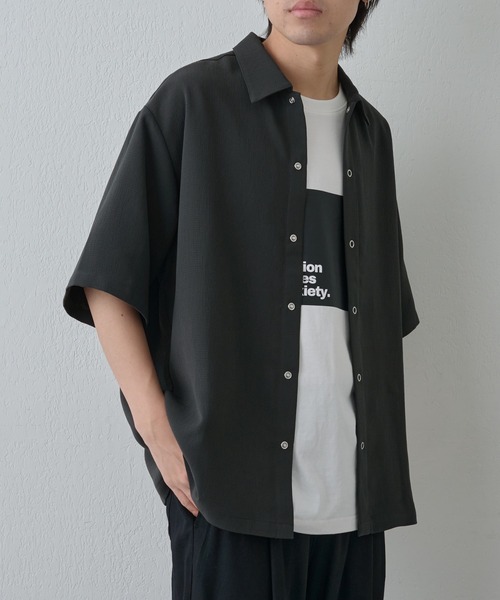 COLONY 2139（コロニートゥーワンスリーナイン）の「WFACEワッシャー半袖シャツ（シャツ/ブラウス・メンズ・ネイビー/チャコールグレー・MEDIUM/LARGE）」の6枚目の写真