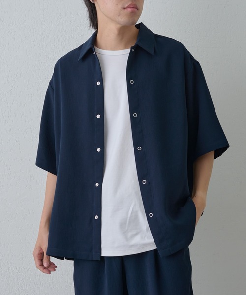 COLONY 2139（コロニートゥーワンスリーナイン）の「WFACEワッシャー半袖シャツ（シャツ/ブラウス・メンズ・ネイビー/チャコールグレー・MEDIUM/LARGE）」の7枚目の写真