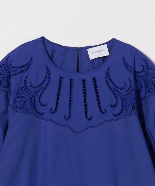UNITED ARROWS（ユナイテッドアローズ）の「ポプリン エンブロイダリー ドレス（ワンピース・レディース・ロイヤルブルー/ブラック・38/36）」の13枚目の写真