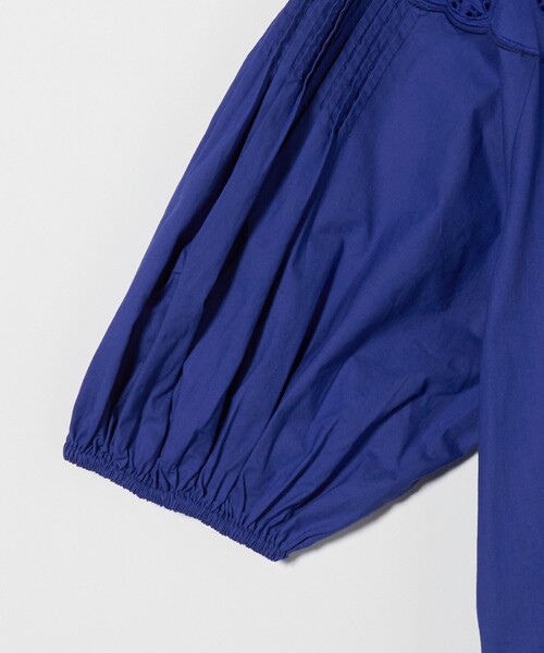 UNITED ARROWS（ユナイテッドアローズ）の「ポプリン エンブロイダリー ドレス（ワンピース・レディース・ロイヤルブルー/ブラック・38/36）」の14枚目の写真