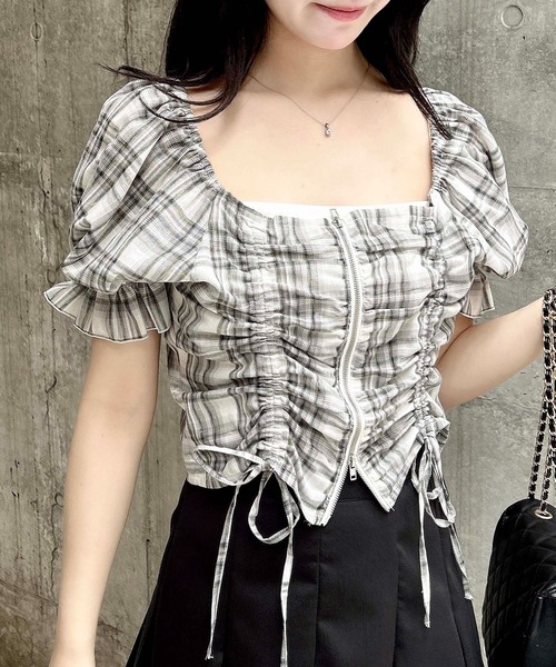 Meltie トップス ブラウス　チェック TOPS | meltie