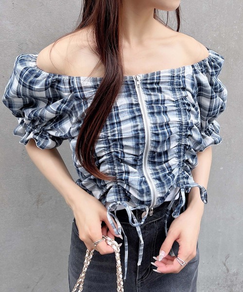 Meltie トップス ブラウス　チェック TOPS | meltie