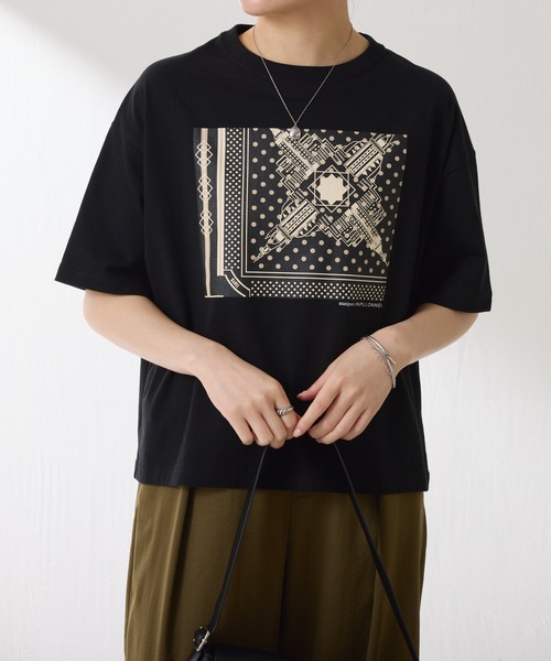 manipuri（マニプリ）の「manipuri/別注プリントTシャツ（Tシャツ/カットソー・レディース・ホワイト/ブラック・FREE）」の12枚目の写真