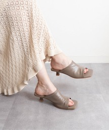 Fabby fabby | ストレッチスクエアピンヒールサンダル(サンダル)