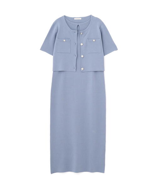 PROPORTION BODY DRESSING（プロポーションボディドレッシング）の「ミラノリブカーデセットアップ（ワンピース・レディース・ネイビー/ブルー・FREE）」の3枚目の写真