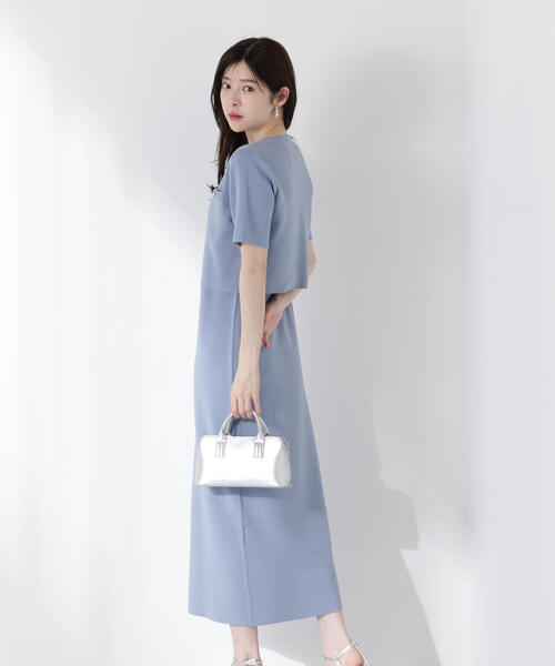 PROPORTION BODY DRESSING（プロポーションボディドレッシング）の「ミラノリブカーデセットアップ（ワンピース・レディース・ネイビー/ブルー・FREE）」の5枚目の写真