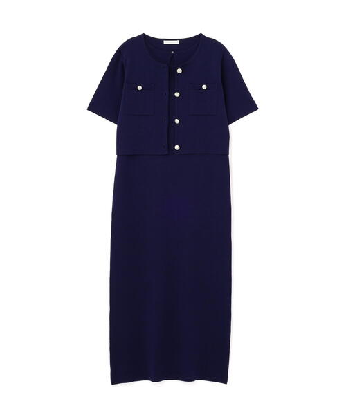PROPORTION BODY DRESSING（プロポーションボディドレッシング）の「ミラノリブカーデセットアップ（ワンピース・レディース・ネイビー/ブルー・FREE）」の13枚目の写真