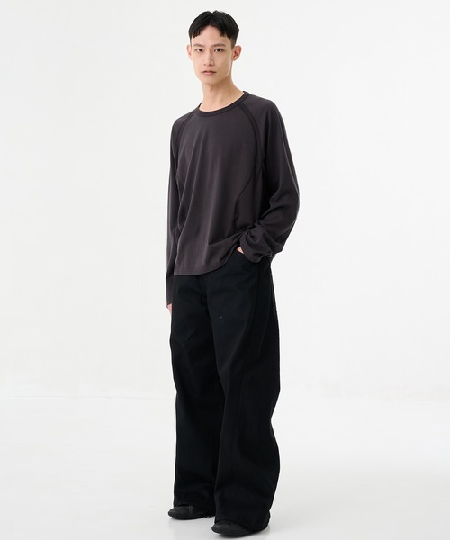 NVRFRGT（ネヴァーフォーゲット）の「【NVRFRGT】別注 PANELED LONG SLEEVE T-SHIRT（Tシャツ/カットソー・レディース・ダークグレー/ベージュ/ライトグレー・3/2）」の13枚目の写真