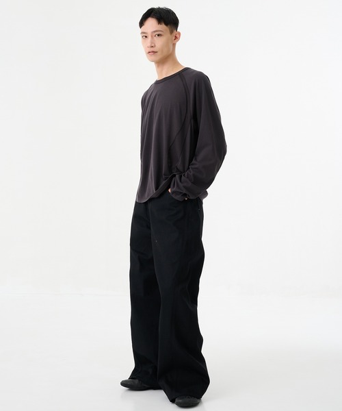 NVRFRGT（ネヴァーフォーゲット）の「【NVRFRGT】別注 PANELED LONG SLEEVE T-SHIRT（Tシャツ/カットソー・レディース・ダークグレー/ベージュ/ライトグレー・3/2）」の14枚目の写真