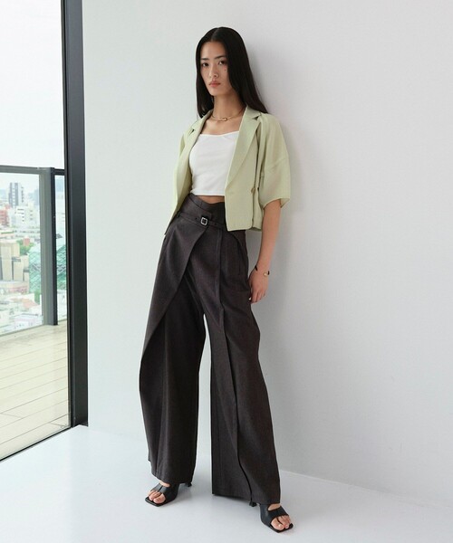 セール】スカシショートジャケット｜ウォッシャブル/防シワ/シアー