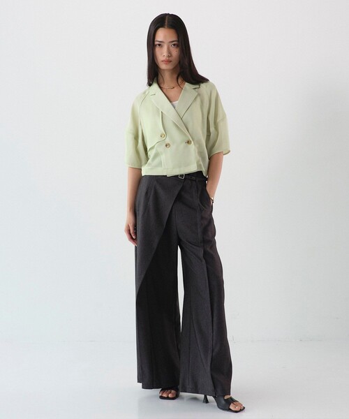 スカシショートジャケット｜ウォッシャブル/防シワ/シアージャケット